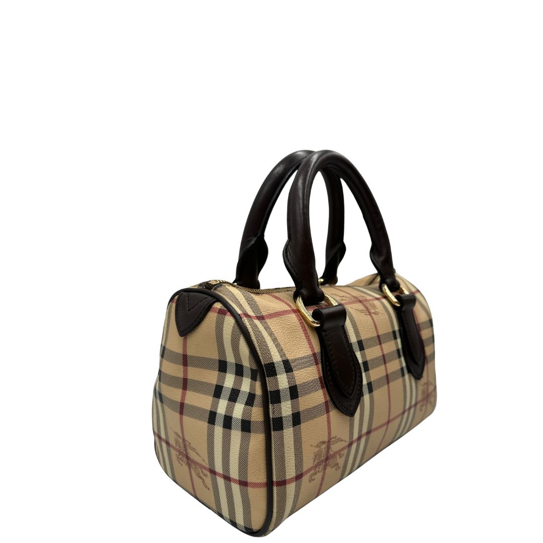 front Borsa Burberry in canvas beige tartan 