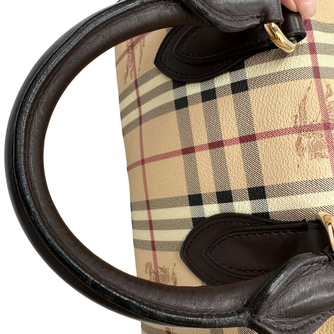 manico Borsa Burberry in canvas beige tartan 