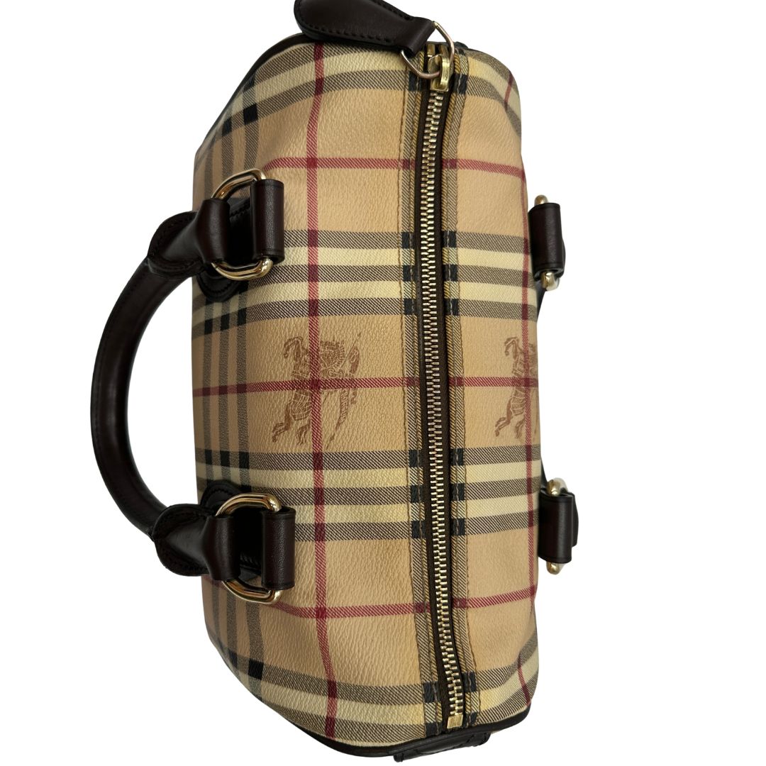 chiusura Borsa Burberry in canvas beige tartan 