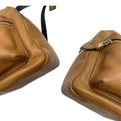 angoli Zaino Coach in pelle martellata color cammello 