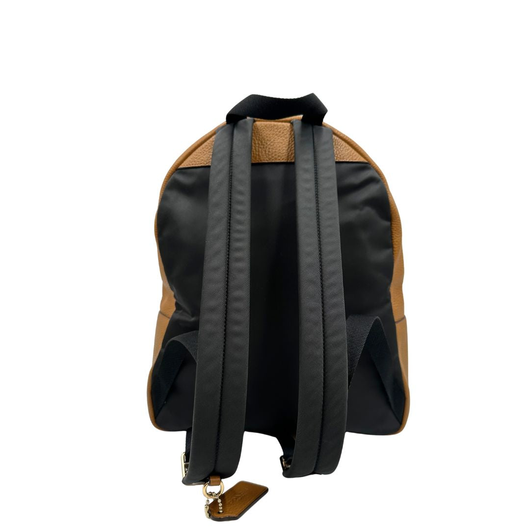 retro Zaino Coach in pelle martellata color cammello