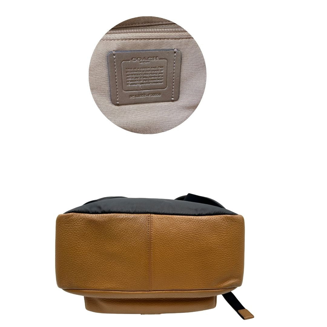 base Zaino Coach in pelle martellata color cammello