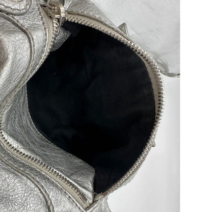 interno Borsa Balenciaga City in pelle Arena argentata 