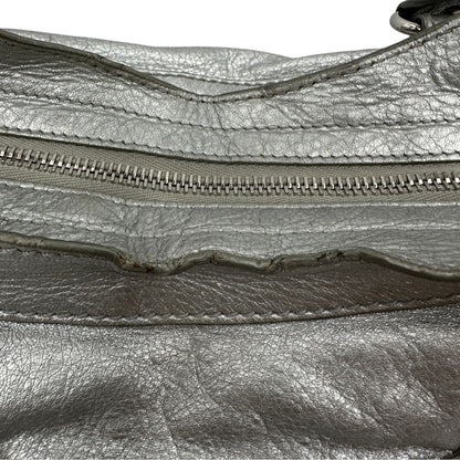 chiusura Borsa Balenciaga City in pelle Arena argentata