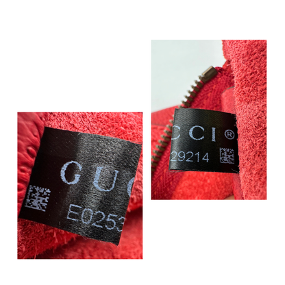 Codici, Pochette Gucci in pelle martellata rossa con logo sul front, da portare a mano. Originale,, usata, di lusso, in ottime condizioni.