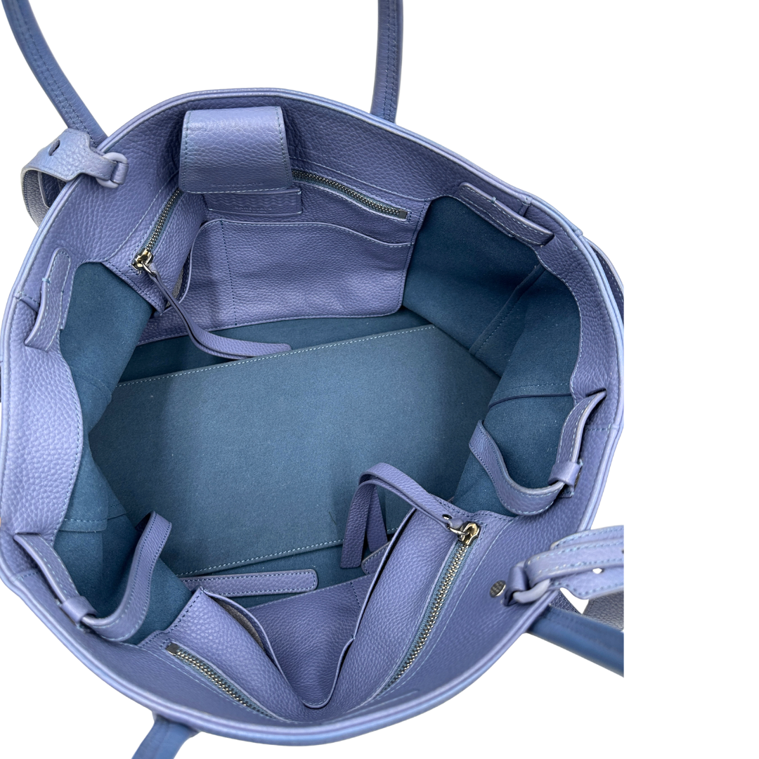 interno Borsa Zanellato in pelle martellata blu  