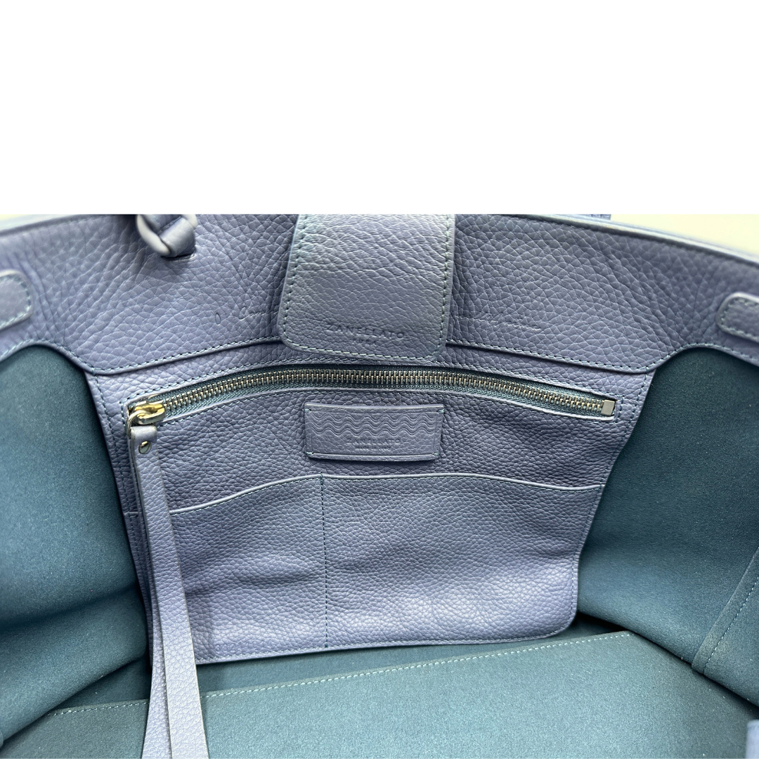 interno borsa Zanellato in pelle martellata blu