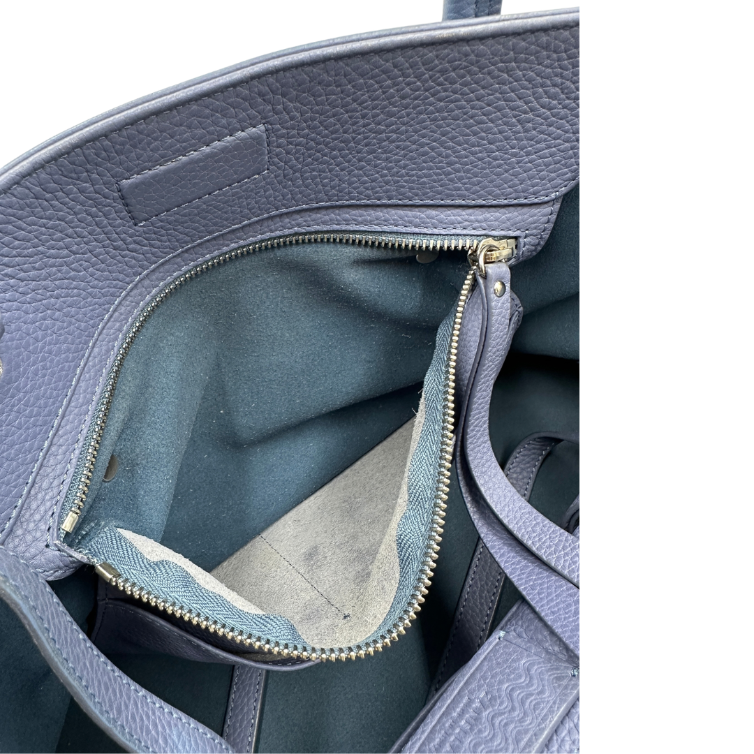 interno borsa Zanellato in pelle martellata blu