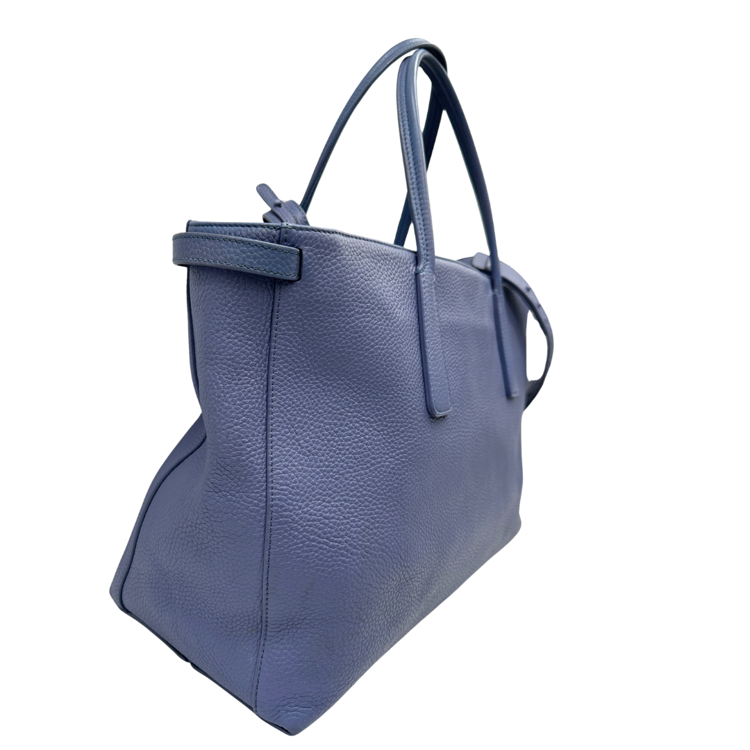 lato Borsa Zanellato in pelle martellata blu  