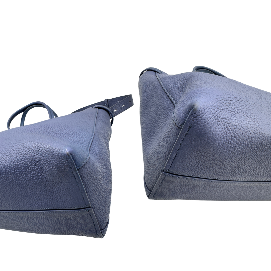 angoli Borsa Zanellato in pelle martellata blu  