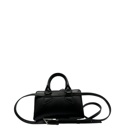 Retro,Borsa The Attico in pelle nera rifinita con parti metalliche argentate; munita di un manico singolo e una tracolla amovibile che diventa anche marsupio. Originale, usata, di lusso, in ottime condizioni