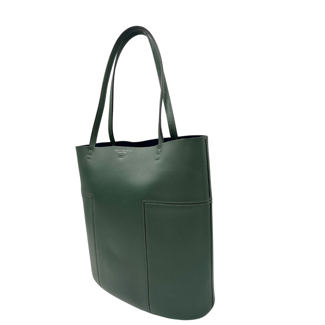 lato Tote Tory Burch in pelle verde 