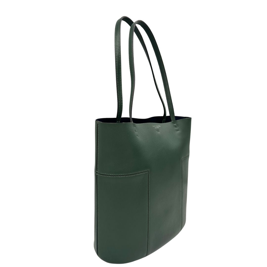 lato Tote Tory Burch in pelle verde 