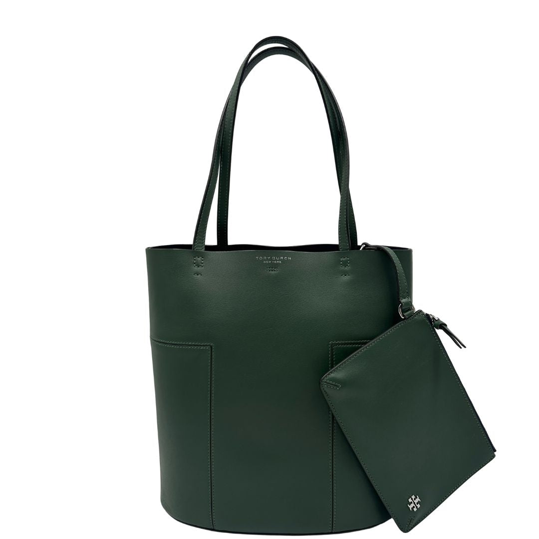 front Tote Tory Burch in pelle verde 