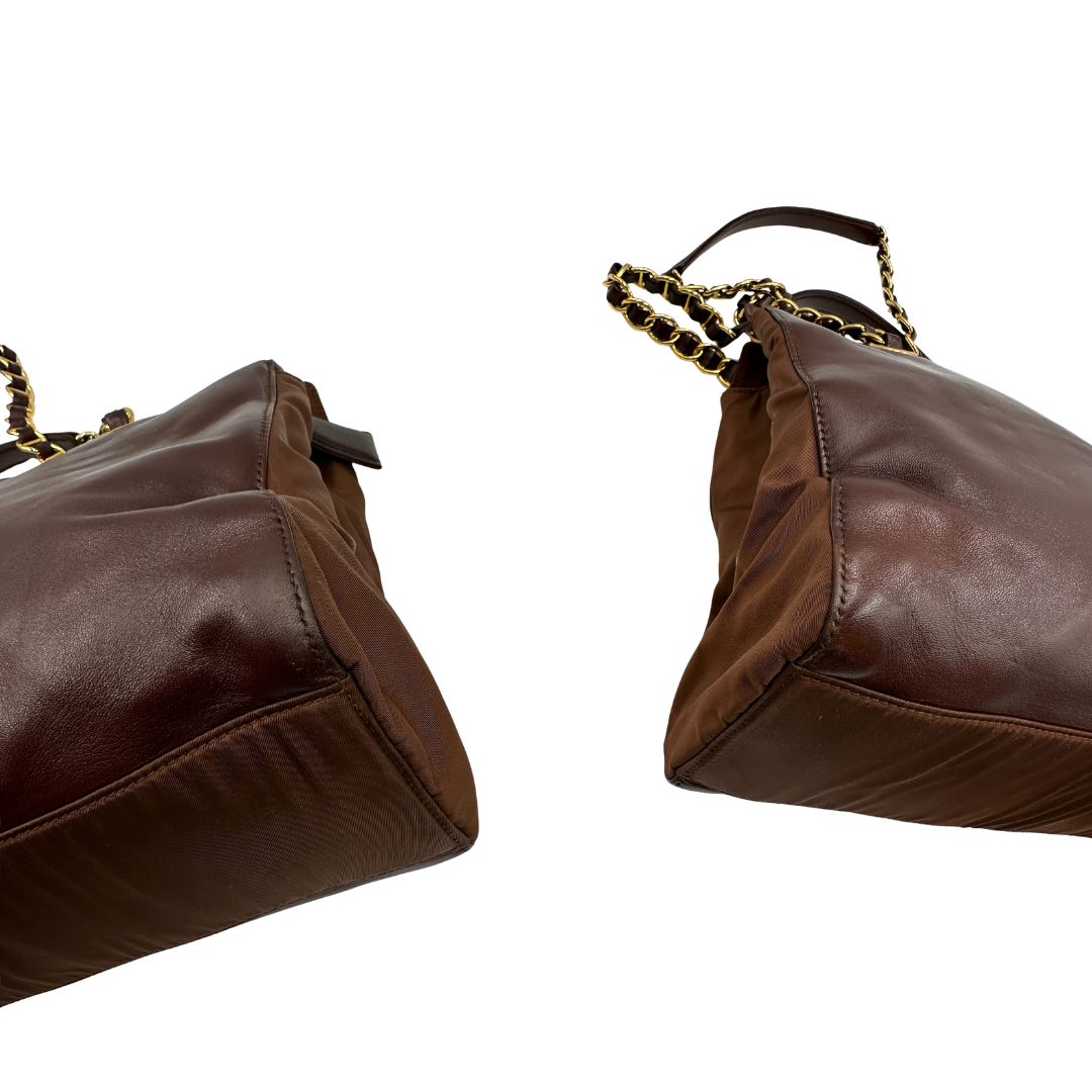 Borsa a spalla Prada marrone