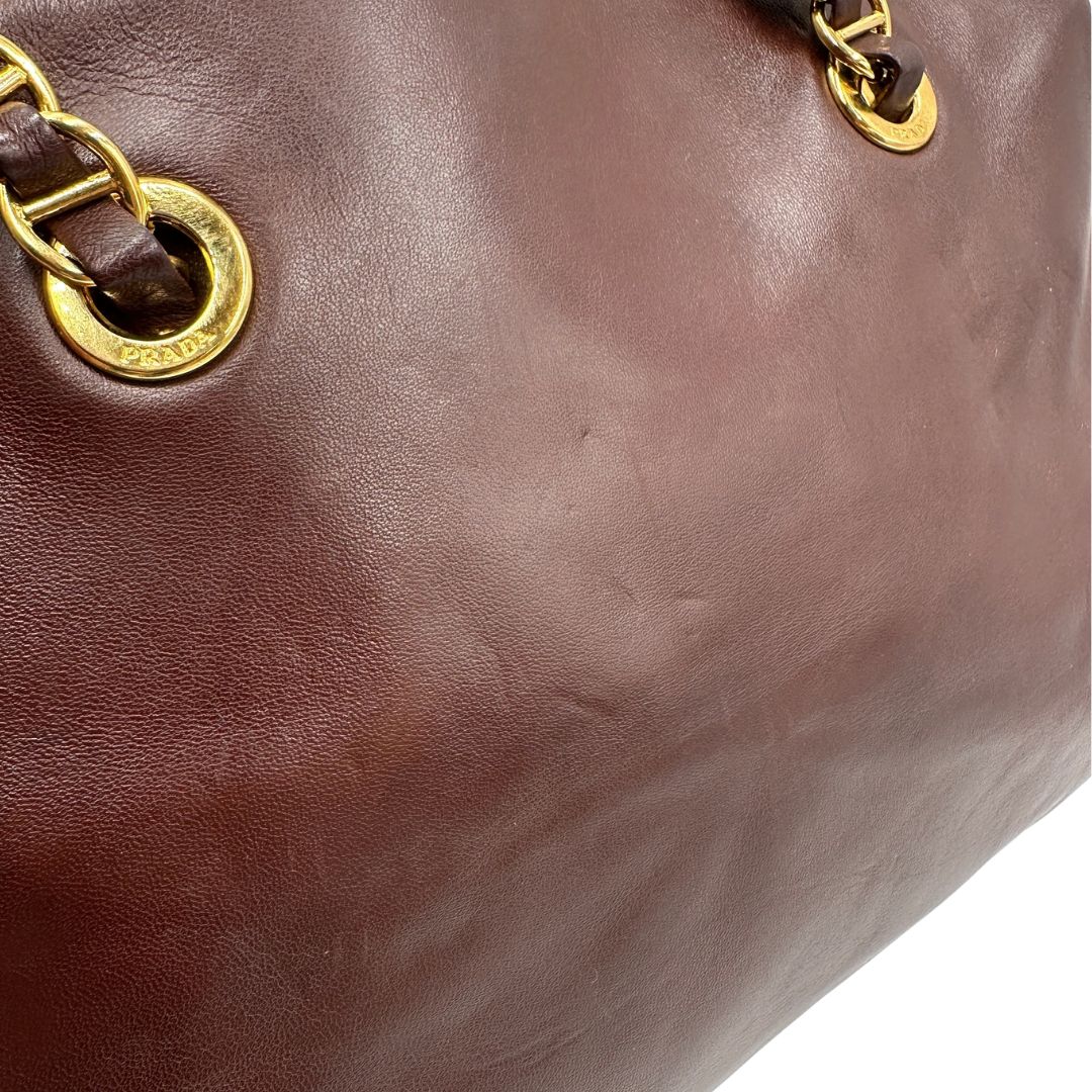 Borsa a spalla Prada marrone