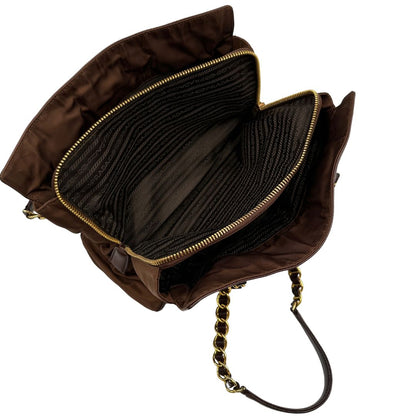 Borsa a spalla Prada marrone