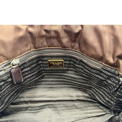 Borsa a spalla Prada marrone