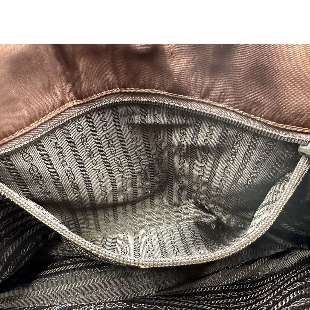 Borsa a spalla Prada marrone