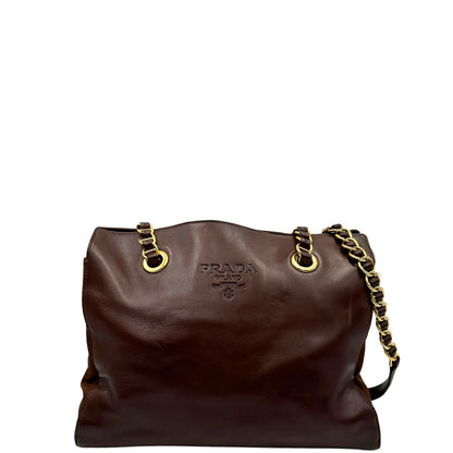 Borsa a spalla Prada marrone