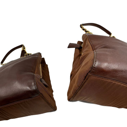 Borsa a spalla Prada marrone