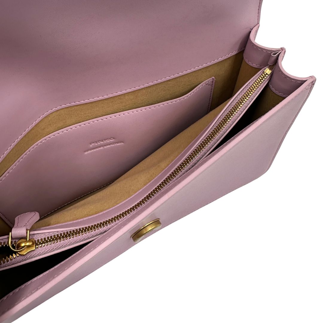 inrterno  Borsa Pinko in pelle rosa e 