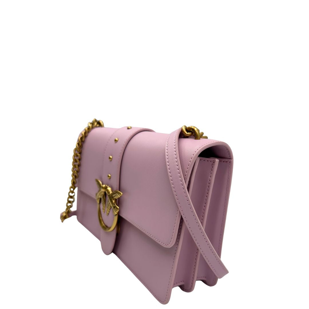 lato  Borsa Pinko in pelle rosa e 