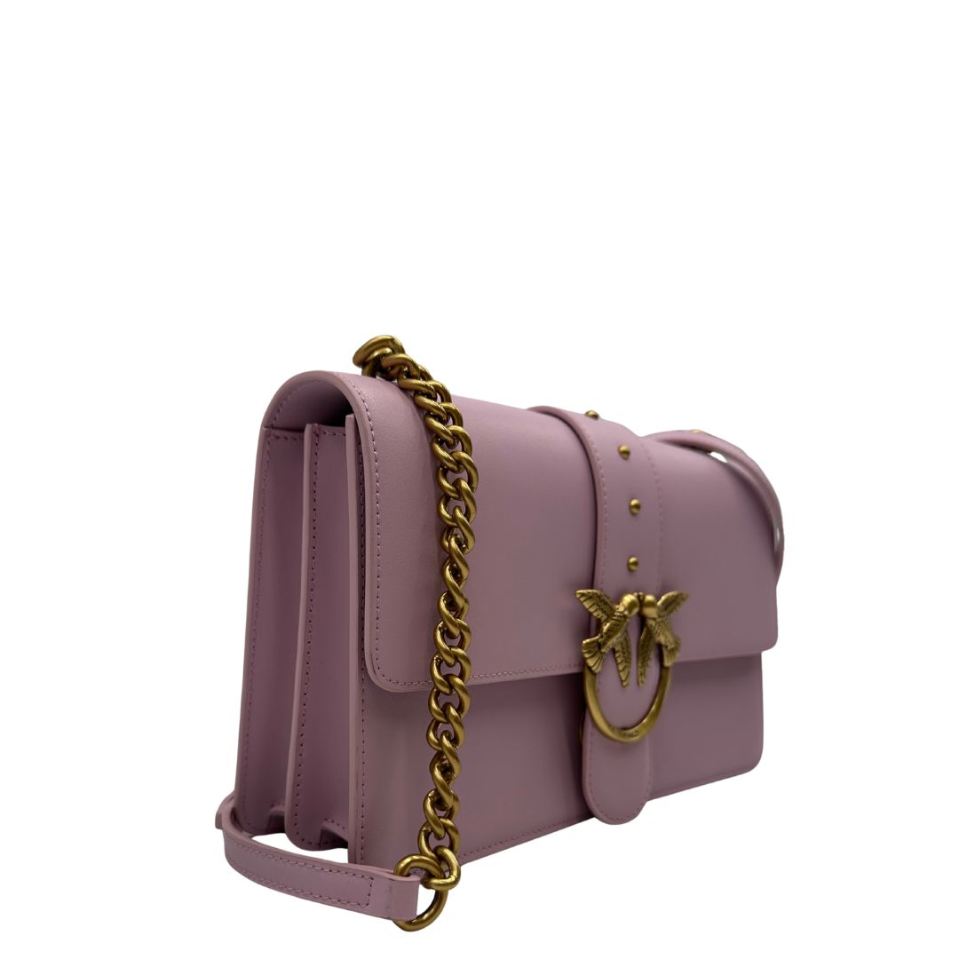 lato  Borsa Pinko in pelle rosa e 