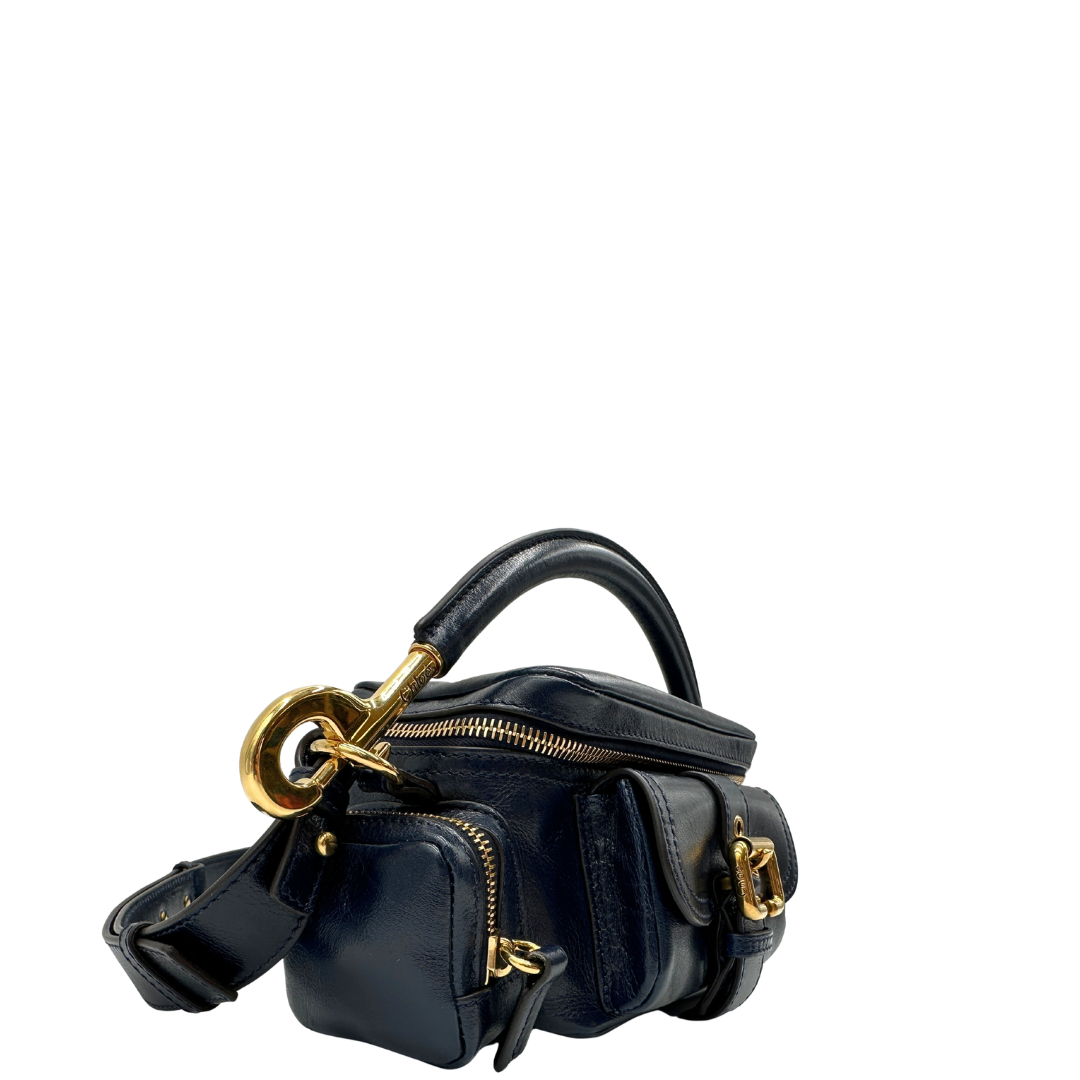 lato Camera Bag Chloè in pelle blu  