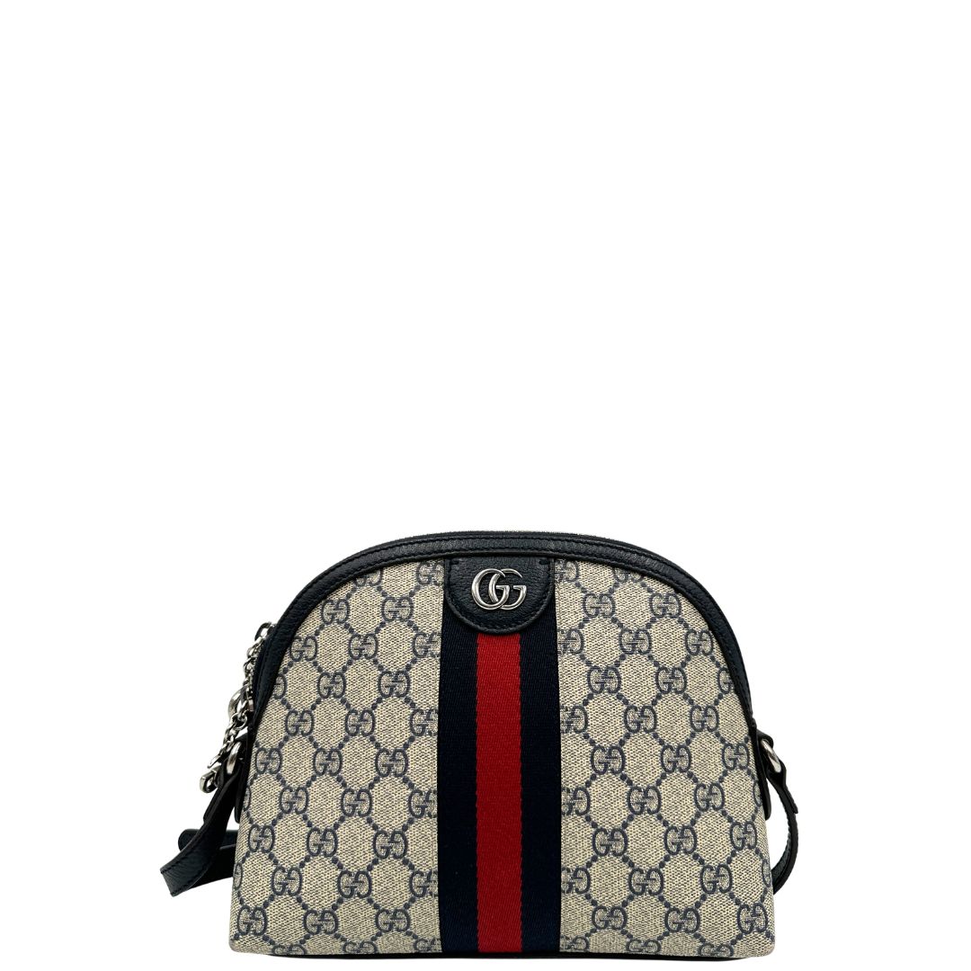 Borsa Gucci Ophidia Web in canvas blu