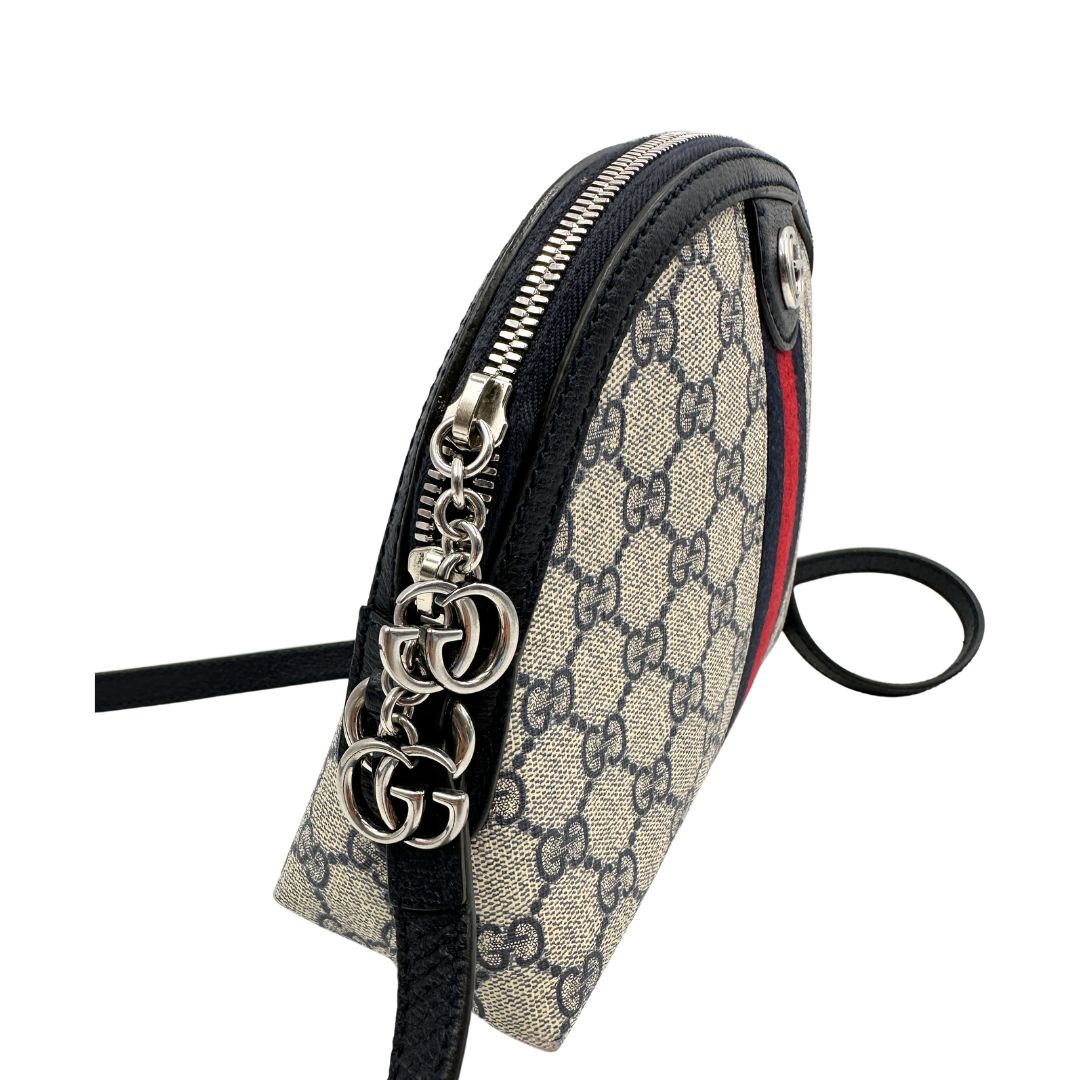 Borsa Gucci Ophidia Web in canvas blu
