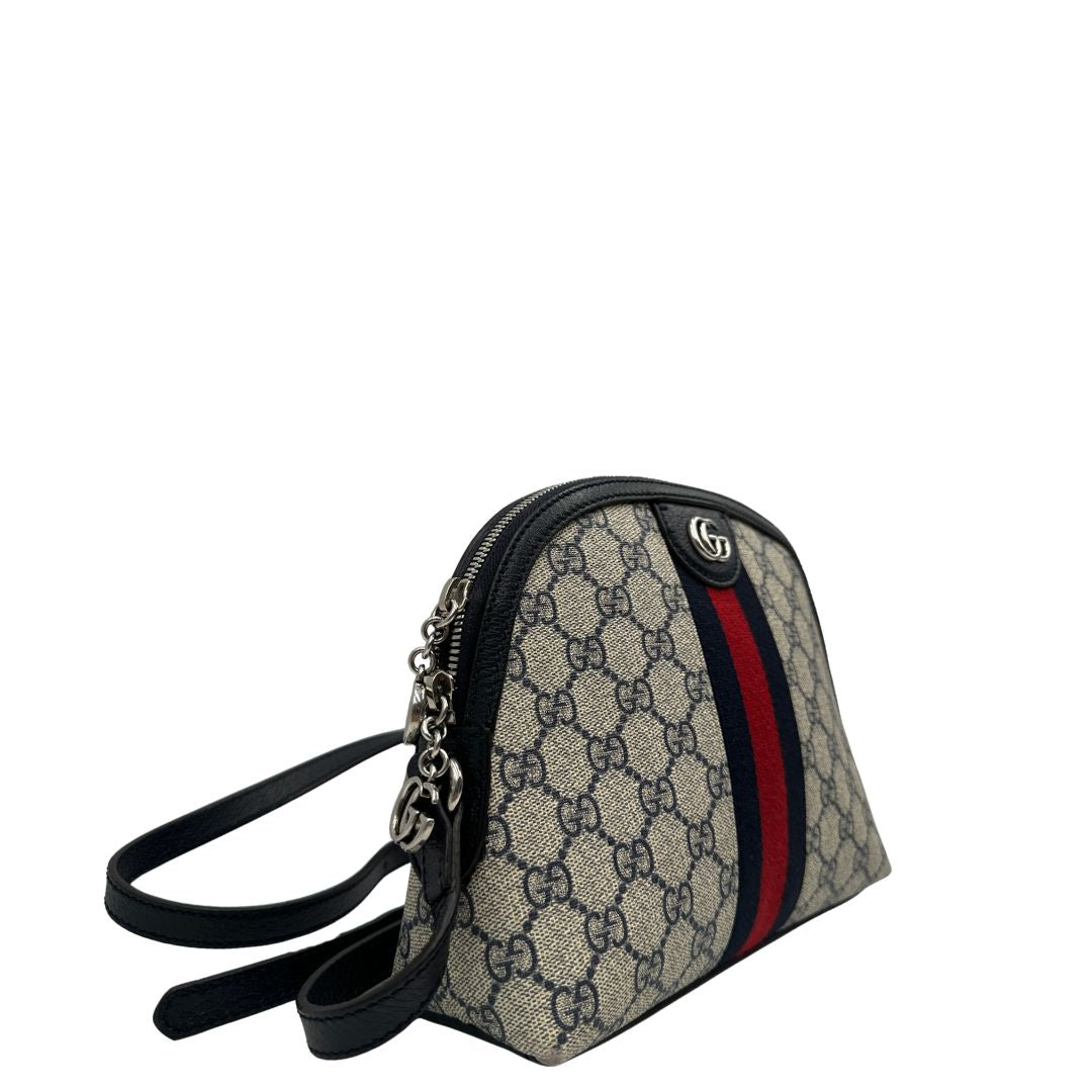 Borsa Gucci Ophidia Web in canvas blu