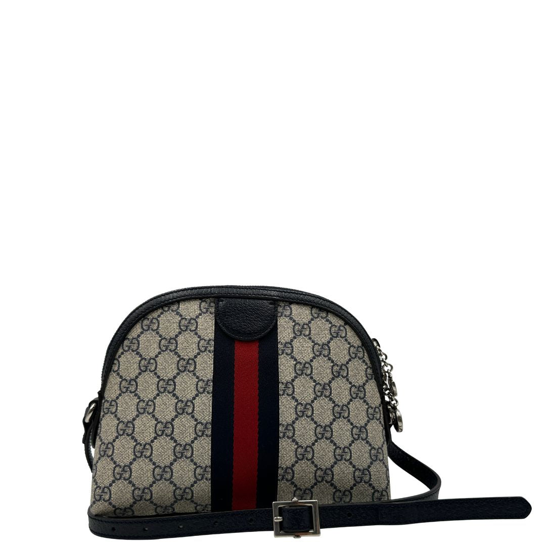 Borsa Gucci Ophidia Web in canvas blu