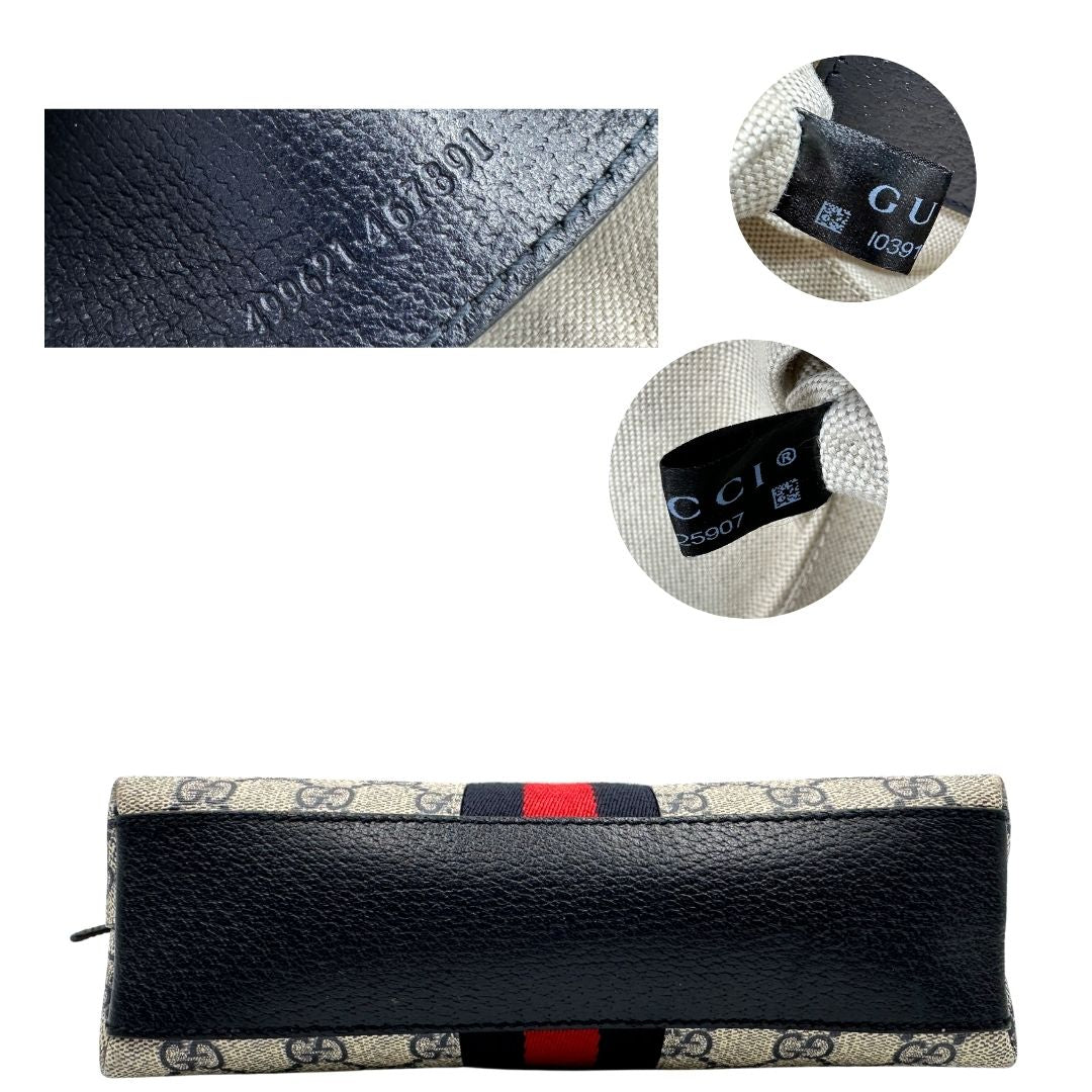 Borsa Gucci Ophidia Web in canvas blu