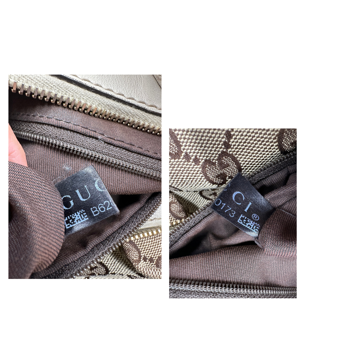 Borsa Gucci in tessuto GG e pelle bianco avorio, di lusso, originale, usata