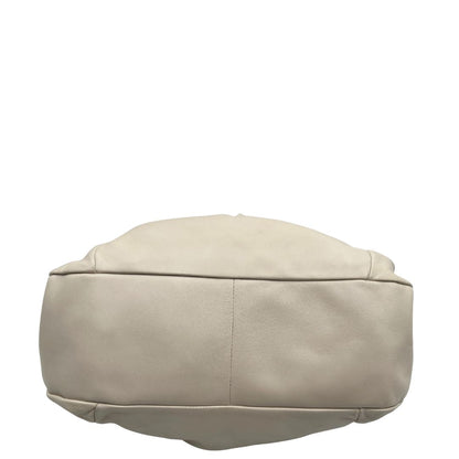 base Borsa Borbonese in pelle color bianco panna 