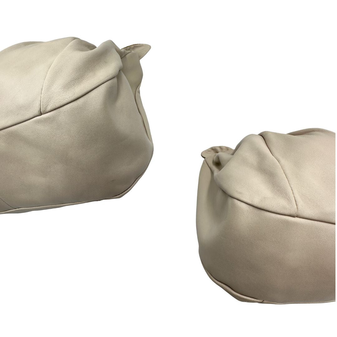 angoli Borsa Borbonese in pelle color bianco panna 