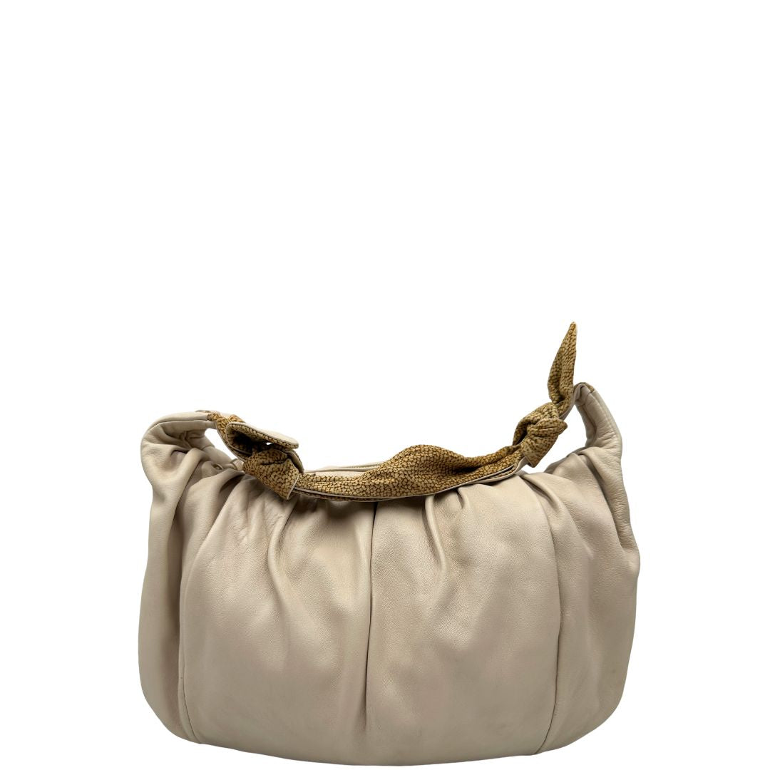 retro Borsa Borbonese in pelle color bianco panna 