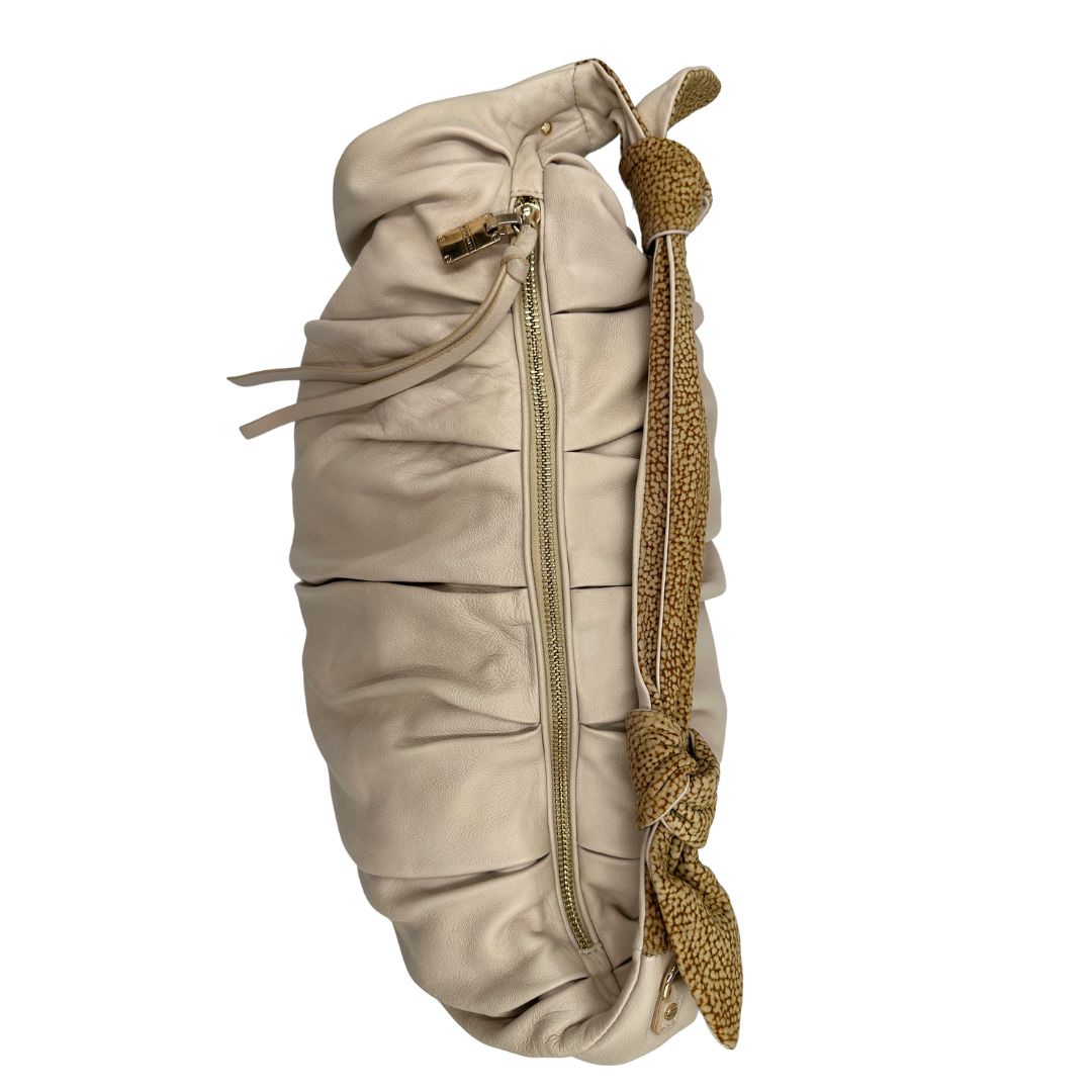 Borsa Borbonese in pelle color bianco panna