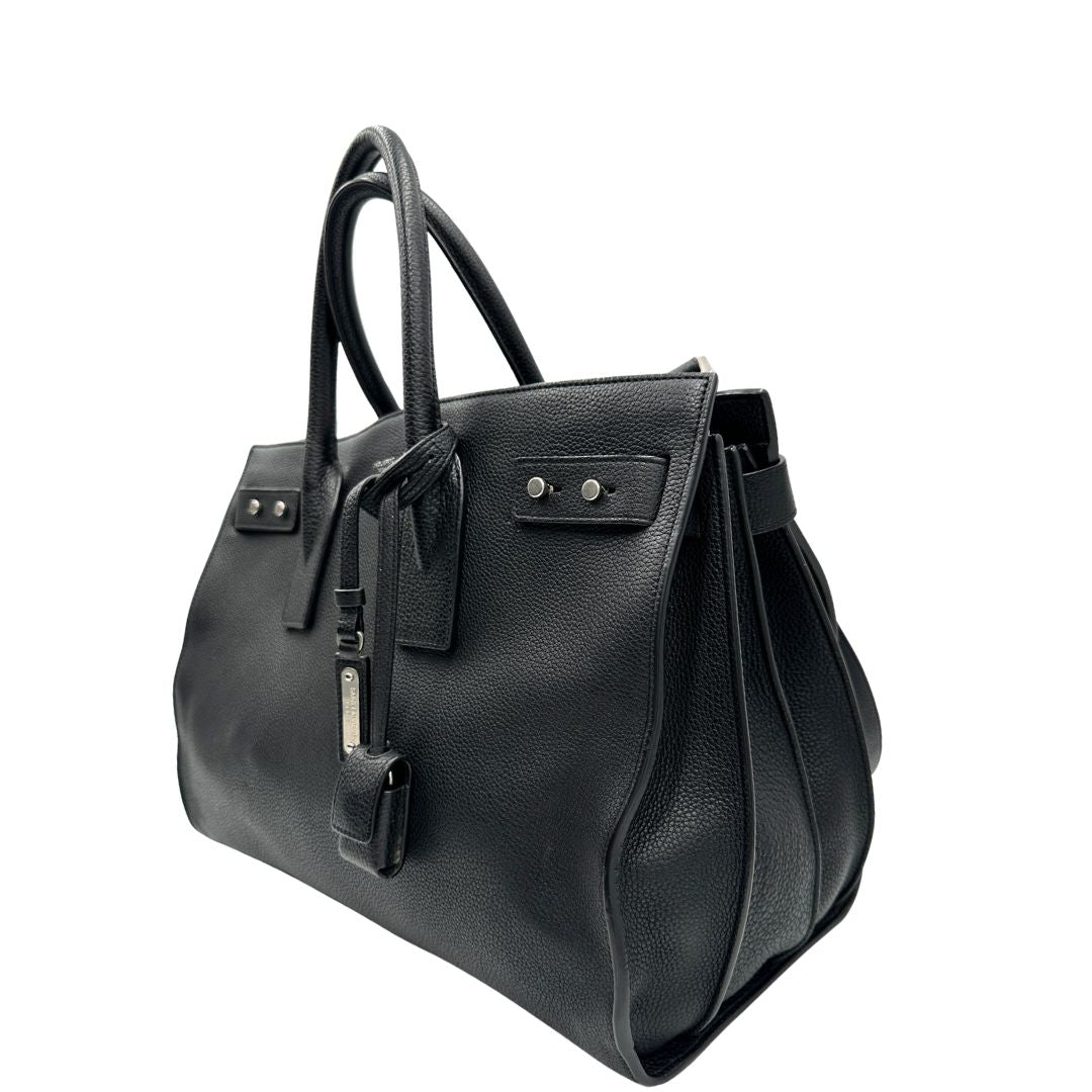 lato Borsa Saint Laurent Sac De Jour in pelle nera 
