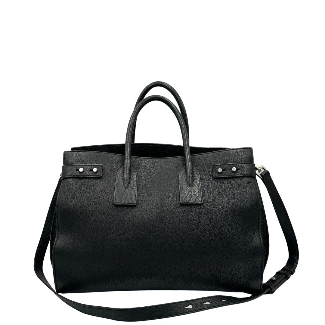 retro Borsa Saint Laurent Sac De Jour in pelle nera 