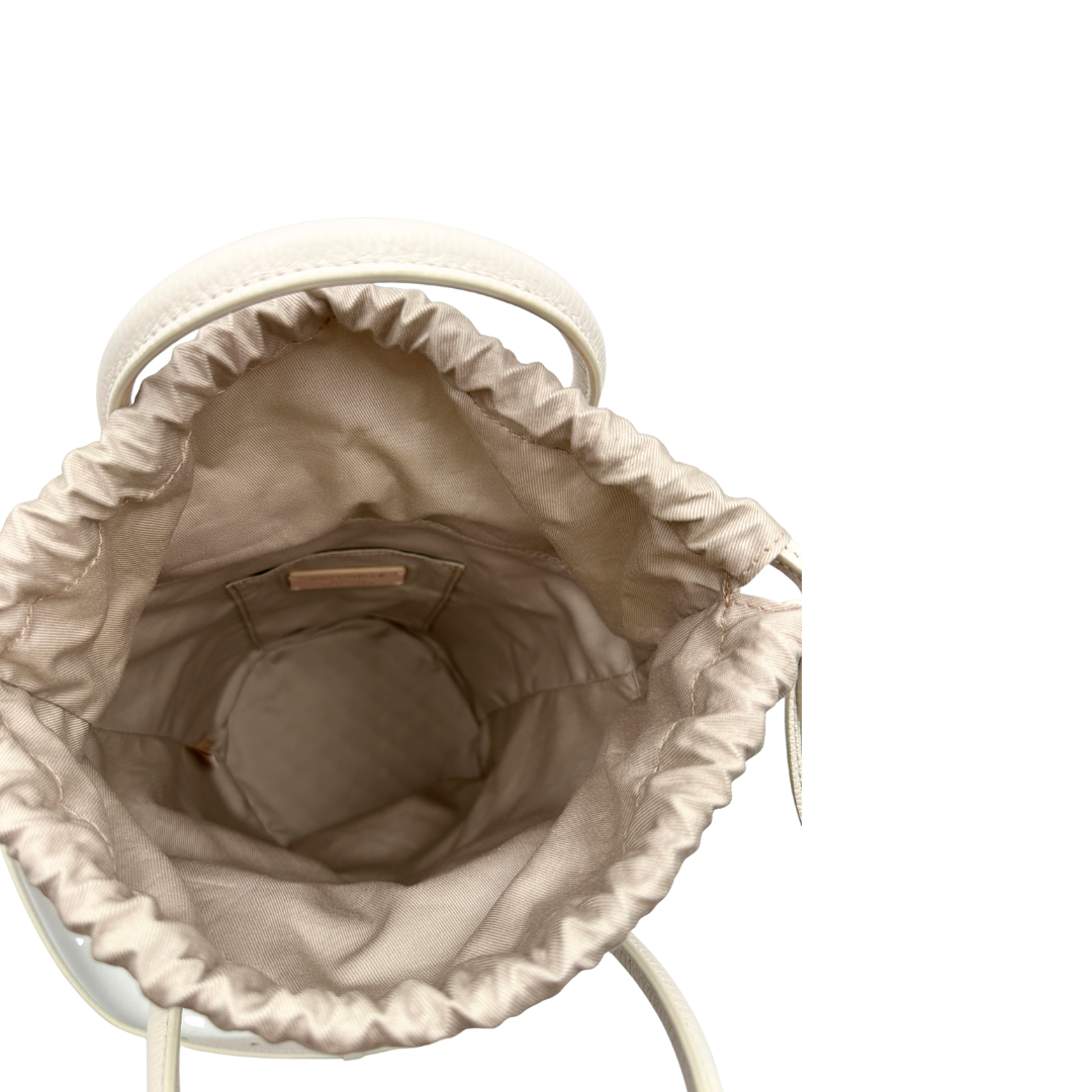 Secchiello Myrtha Coccinelle in pelle bianco