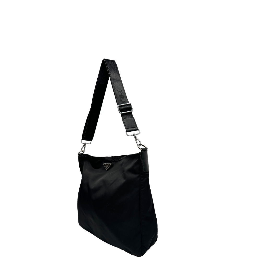 Borsa Prada nylon in pelle nero