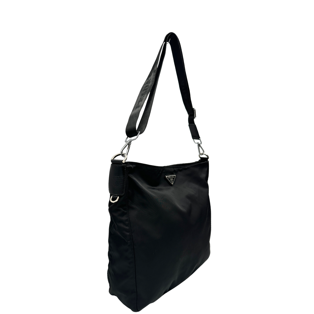Borsa Prada nylon in pelle nero