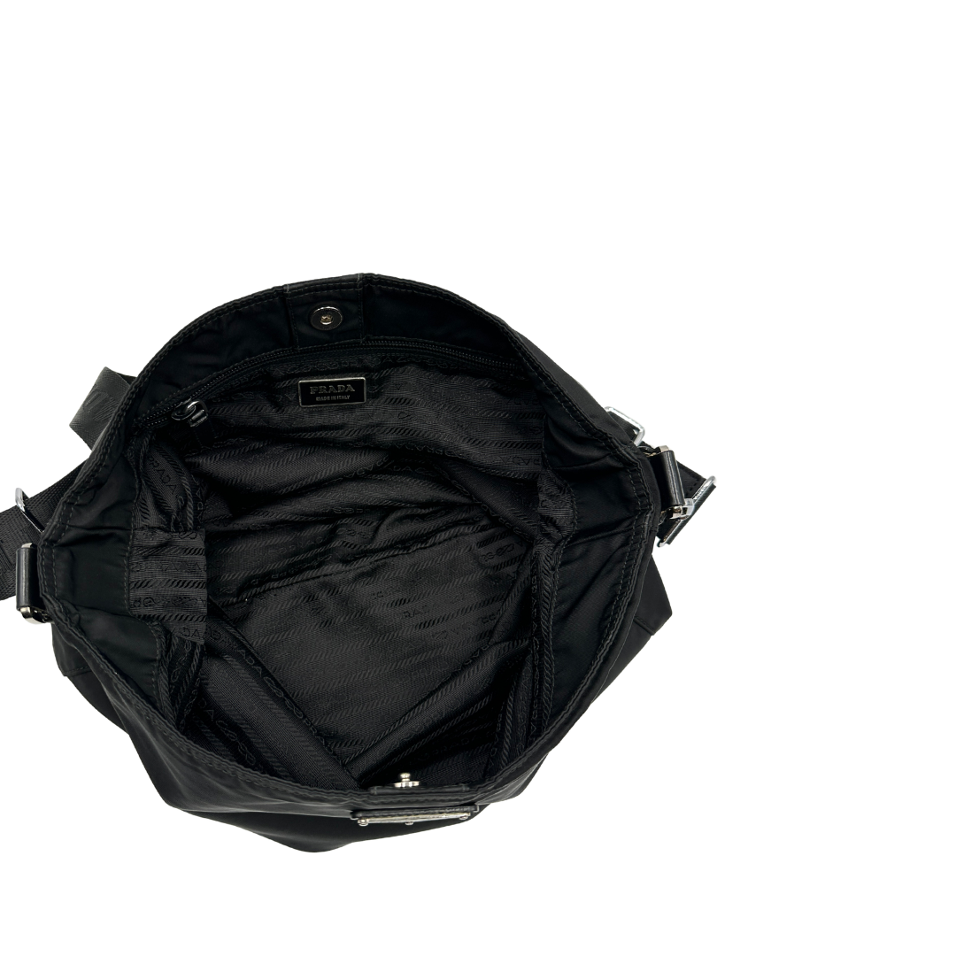 Borsa Prada nylon in pelle nero