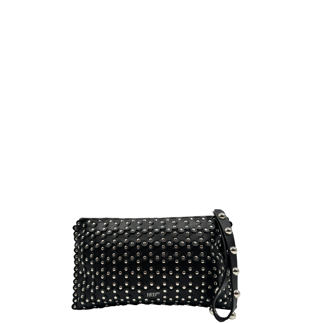 Pochette Red Valentino Garavani nera in pelle nero