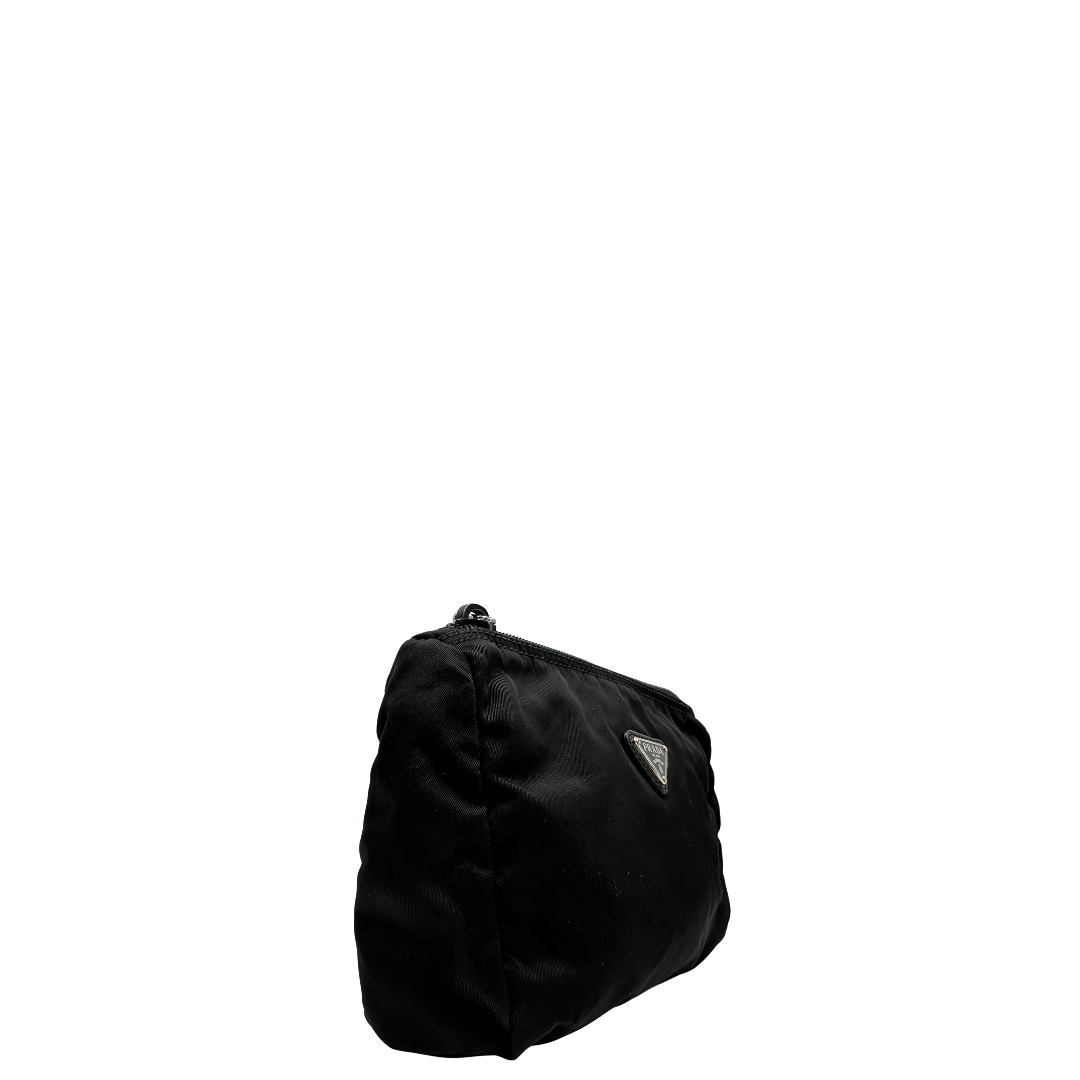 Pouch Prada nylon nera in vela nero