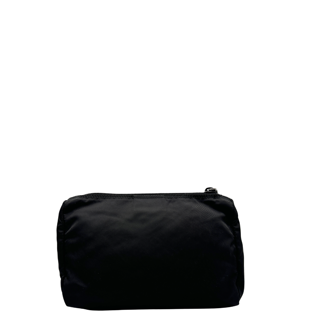 Pouch Prada nylon nera in vela nero