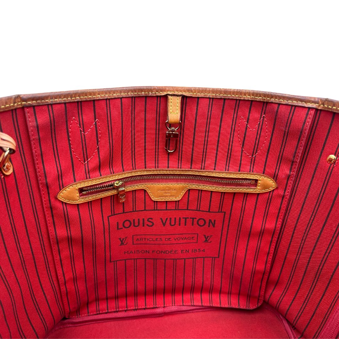 Neverfull MM Louis Vuitton in canvas marrone