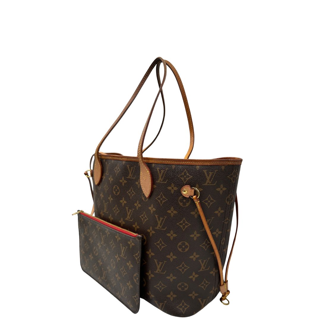 Neverfull MM Louis Vuitton in canvas marrone